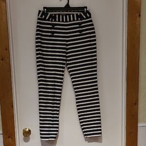 Express Black and White Striped Kids Leggings